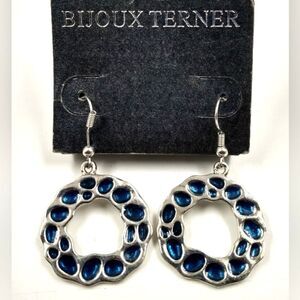 Bijoux Terner Animal Print Earrings Jewelry Blue Stone  New